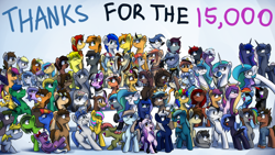 Size: 1280x720 | Tagged: safe, artist:anticular, derpy hooves, king sombra, princess cadance, princess celestia, princess luna, rainbow dash, scootaloo, oc, oc:ace, oc:anticular pony, oc:crimson sunset, oc:dennybutt, oc:disastral, oc:fuselight, oc:melon drop, oc:paperdrop, oc:puffy, oc:silfoe, oc:thunderbolt, oc:xormak, alicorn, pegasus, pikachu, pony, ask celestia stuff, ask majesty incarnate, ask sunshine and moonbeams, ask technolestia, ask-cadance, female, followers, group, mare, milestone, out of work derpy, pikapetey, pirate dash, tumblr