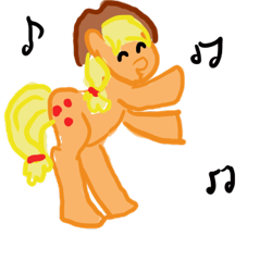 Size: 360x360 | Tagged: artist needed, safe, applejack, earth pony, pony, blonde mane, country dance, female, mare, orange coat, solo