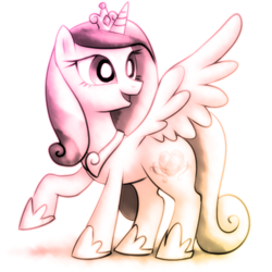 Size: 512x512 | Tagged: safe, artist:remyroez, princess cadance, alicorn, pony, crown, female, horn, mare, multicolored mane, solo