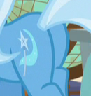 Size: 130x137 | Tagged: safe, derpibooru import, screencap, trixie, pony, a horse shoe-in, animation error, butt, cropped, cutie mark, female, mare, picture for breezies, plot, solo, the great and powerful ass