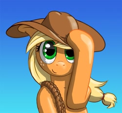 Size: 861x800 | Tagged: safe, artist:naboolars, applejack, earth pony, pony, blonde mane, female, mare, orange coat, rope, solo