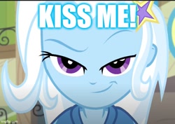 Size: 613x435 | Tagged: safe, derpibooru import, edit, edited screencap, screencap, trixie, better together, equestria girls, forgotten friendship, caption, female, image macro, solo, text