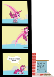 Size: 1300x1853 | Tagged: safe, artist:mafon, pinkie pie, earth pony, pony, comic, female, fourth wall, mare, pink coat, pink mane