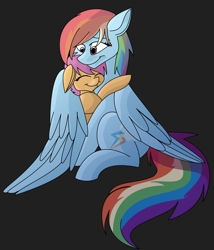 Size: 900x1053 | Tagged: safe, artist:100yearslater, rainbow dash, scootaloo, pegasus, pony, scootalove, winghug