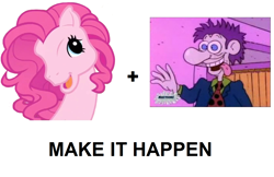 Size: 1360x881 | Tagged: safe, pinkie pie, earth pony, pony, all caps, exploitable meme, i'm not stu, in the dreamtime, it's happened and now we can't stop it, make it happen, meme, nightmare fuel, pinkie blind, rugrats, stu pickles