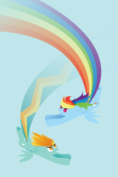 Size: 2000x3000 | Tagged: safe, artist:robynne, lightning dust, rainbow dash, pegasus, pony, wonderbolts academy, female, mare, wings