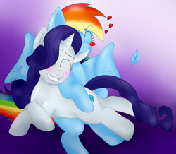 Size: 1668x1453 | Tagged: safe, artist:blackbewhite2k7, rainbow dash, rarity, pegasus, pony, unicorn, blushing, ear bite, female, grope, lesbian, raridash, shipping