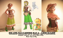 Size: 2729x1661 | Tagged: safe, artist:rose0fmay, applejack, human, clothes, cosplay, dress, gala dress, irl, irl human, photo