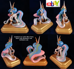 Size: 1600x1485 | Tagged: safe, artist:aachi-chan, princess celestia, alicorn, pony, female, horn, mare, sculpture, solo