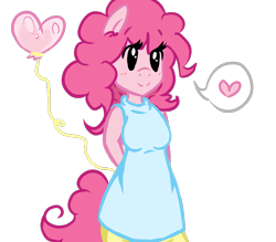 Size: 1143x1000 | Tagged: safe, artist:hpwendiz, pinkie pie, anthro, balloon, female, pink hair, solo