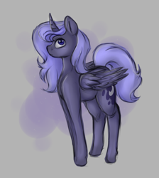 Size: 1024x1141 | Tagged: safe, artist:antelopeamy, princess luna, alicorn, pony, s1 luna, simple background, solo