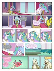 Size: 900x1200 | Tagged: safe, artist:arofatamahn, princess cadance, princess celestia, shining armor, oc, oc:nahmat, alicorn, pony, unicorn, comic:the night the magic died, comic