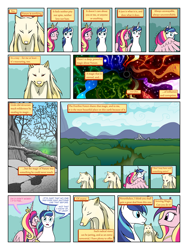 Size: 900x1200 | Tagged: safe, artist:arofatamahn, princess cadance, shining armor, oc, oc:nahmat, alicorn, pony, unicorn, comic:the night the magic died, comic