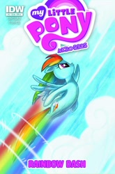 Size: 900x1366 | Tagged: safe, idw, rainbow dash, pegasus, pony, idw micro series, comic, cover, official, official comic