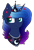 Size: 974x1449 | Tagged: safe, artist:cloud-drawings, princess luna, alicorn, pony, alternate hair color, bust, colored pupils, ear piercing, earring, gradient mane, horn jewelry, jewelry, piercing, portrait, simple background, solo, transparent background