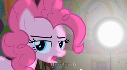 Size: 640x355 | Tagged: safe, screencap, pinkie pie, earth pony, pony, party of one, female, mare, pink coat, pink mane, youtube caption