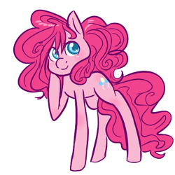 Size: 450x450 | Tagged: safe, artist:mt, pinkie pie, earth pony, pony, female, long legs, mare, pink coat, pink mane, solo