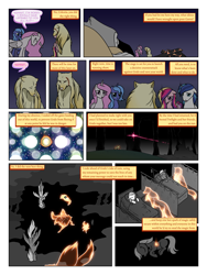 Size: 900x1200 | Tagged: safe, artist:arofatamahn, princess cadance, princess celestia, princess luna, shining armor, oc, oc:garret (arofatamahn), oc:nahmat, alicorn, pony, unicorn, comic:the night the magic died, comic