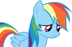 Size: 1102x724 | Tagged: safe, rainbow dash, pegasus, pony, sad, simple background, solo, transparent background, vector