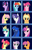 Size: 3500x5500 | Tagged: safe, artist:vasillium, apple bloom, applejack, fluttershy, pinkie pie, princess cadance, princess celestia, princess luna, rainbow dash, rarity, scootaloo, sweetie belle, twilight sparkle, twilight sparkle (alicorn), alicorn, earth pony, pegasus, pony, unicorn, alicorn tetrarchy, alternate hairstyle, bangs, cutie mark crusaders, female, hair over eyes, hilarious in hindsight, hime cut, mane six, mane swap, manebow sparkle, mare, wink