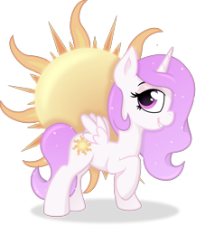 Size: 3627x4000 | Tagged: safe, artist:spier17, princess celestia, alicorn, pony, cewestia, filly, looking at you, raised hoof, solo, sun