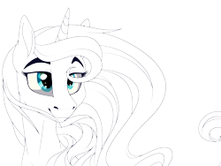 Size: 8000x6000 | Tagged: safe, artist:elskafox, princess luna, alicorn, pony, absurd resolution, lineart, monochrome, neo noir, partial color, simple background, solo, transparent background