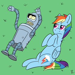 Size: 1600x1600 | Tagged: safe, rainbow dash, pegasus, pony, bender bending rodriguez, crossover, female, futurama, mare