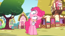 Size: 640x360 | Tagged: safe, screencap, pinkie pie, earth pony, pony, too many pinkie pies, clock, female, mare, pink coat, pink mane