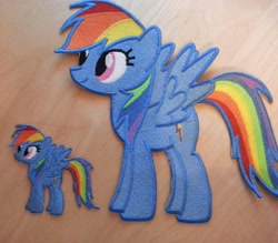 Size: 1110x974 | Tagged: safe, artist:ethepony, rainbow dash, pegasus, pony, embroidery, patch, photo