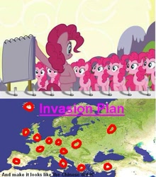 Size: 439x499 | Tagged: safe, screencap, pinkie pie, earth pony, pony, too many pinkie pies, clone, europe, pinkie clone, pinkie's plan