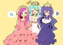 Size: 1455x1039 | Tagged: safe, artist:lotte, princess cadance, princess celestia, princess luna, human, humanized, pixiv