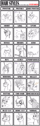 Size: 800x2543 | Tagged: safe, artist:frankilew, discord, princess celestia, alicorn, pony, afro, alternate hairstyle, annoyed, bedroom eyes, braid, bun, cute, dreadlocks, emo, eyes closed, floppy ears, frown, hair bun, long hair, looking at you, looking back, looking up, magic, messy mane, microphone, mohawk, mullet, open mouth, pigtails, ponytail, raised eyebrow, running makeup, short hair, singing, smiling, telekinesis, tongue out, unamused, wide eyes