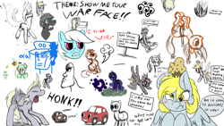 Size: 1920x1080 | Tagged: safe, artist:brainflowcrash, artist:fluffyxai, artist:living_dead, artist:masaryk, artist:strangersaurus, applejack, derpy hooves, princess luna, alicorn, earth pony, pegasus, pony, drawpile disasters, female, mare