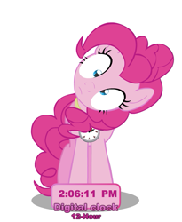 Size: 659x804 | Tagged: safe, artist:mrponiator, pinkie pie, earth pony, pony, too many pinkie pies, clock, see source, simple background, solo, white background