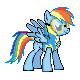 Size: 80x80 | Tagged: safe, artist:kevfin, rainbow dash, pegasus, pony, wonderbolts academy, sprite, wonderbolt trainee uniform