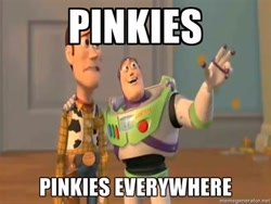 Size: 400x300 | Tagged: safe, pinkie pie, barely pony related, image macro, pixar, toy story, x x everywhere