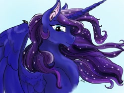 Size: 800x600 | Tagged: safe, artist:firimil, princess luna, alicorn, pony, female, horn, mare, simple background, solo