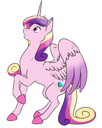 Size: 700x878 | Tagged: safe, artist:kourabiedes, princess cadance, alicorn, pony, simple background, solo, transparent background