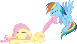 Size: 10580x6000 | Tagged: safe, artist:sakatagintoki117, fluttershy, rainbow dash, pegasus, pony, absurd resolution, simple background, tail bite, transparent background, vector