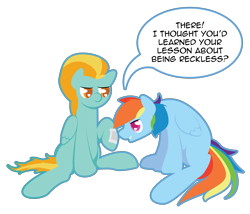 Size: 3011x2575 | Tagged: dead source, safe, artist:robynne, lightning dust, rainbow dash, pegasus, pony, wonderbolts academy, bandaid, dialogue, female, heart eyes, lesbian, rainbowdust, shipping, simple background, speech bubble, transparent background, wingding eyes