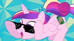 Size: 2560x1440 | Tagged: safe, artist:plshateme, princess cadance, alicorn, pony, mlg, random, solo, vector