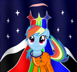 Size: 632x594 | Tagged: safe, artist:eagle1division, rainbow dash, pegasus, pony, astrodash, astronaut, clothes, solo, spacesuit