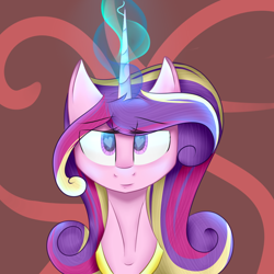 Size: 1024x1024 | Tagged: safe, artist:leralopatina767, princess cadance, alicorn, pony, bust, heart eyes, looking at you, magic, portrait, smiling, solo, wingding eyes