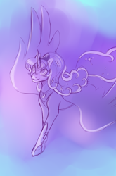 Size: 1270x1920 | Tagged: safe, artist:mlpfwb, princess luna, alicorn, pony, female, horn, mare, simple background, solo