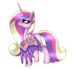 Size: 2905x2752 | Tagged: safe, artist:immagoddampony, princess cadance, alicorn, pony, crown, female, horn, mare, multicolored mane, solo