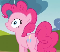 Size: 816x707 | Tagged: safe, screencap, pinkie pie, earth pony, pony, too many pinkie pies, female, mare, pink coat, pink mane, solo