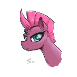 Size: 710x710 | Tagged: safe, artist:selenophile, derpibooru exclusive, tempest shadow, my little pony: the movie, broken horn, bust, looking at you, portrait, solo