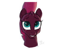 Size: 1179x1025 | Tagged: safe, artist:selenophile, tempest shadow, pony, my little pony: the movie, bust, cute, female, looking at you, portrait, simple background, solo, white background