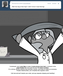 Size: 666x800 | Tagged: safe, artist:egophiliac, princess luna, alicorn, pony, clothes, filly, glasses, grayscale, lab coat, lunar map, monochrome, moonstuck, science woona, solo, woona, younger