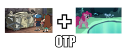 Size: 1003x401 | Tagged: safe, screencap, pinkie pie, earth pony, pony, too many pinkie pies, cave, cave pool, dipper pines, double dipper, exploitable meme, gravity falls, mabel pines, mirror pool, otp